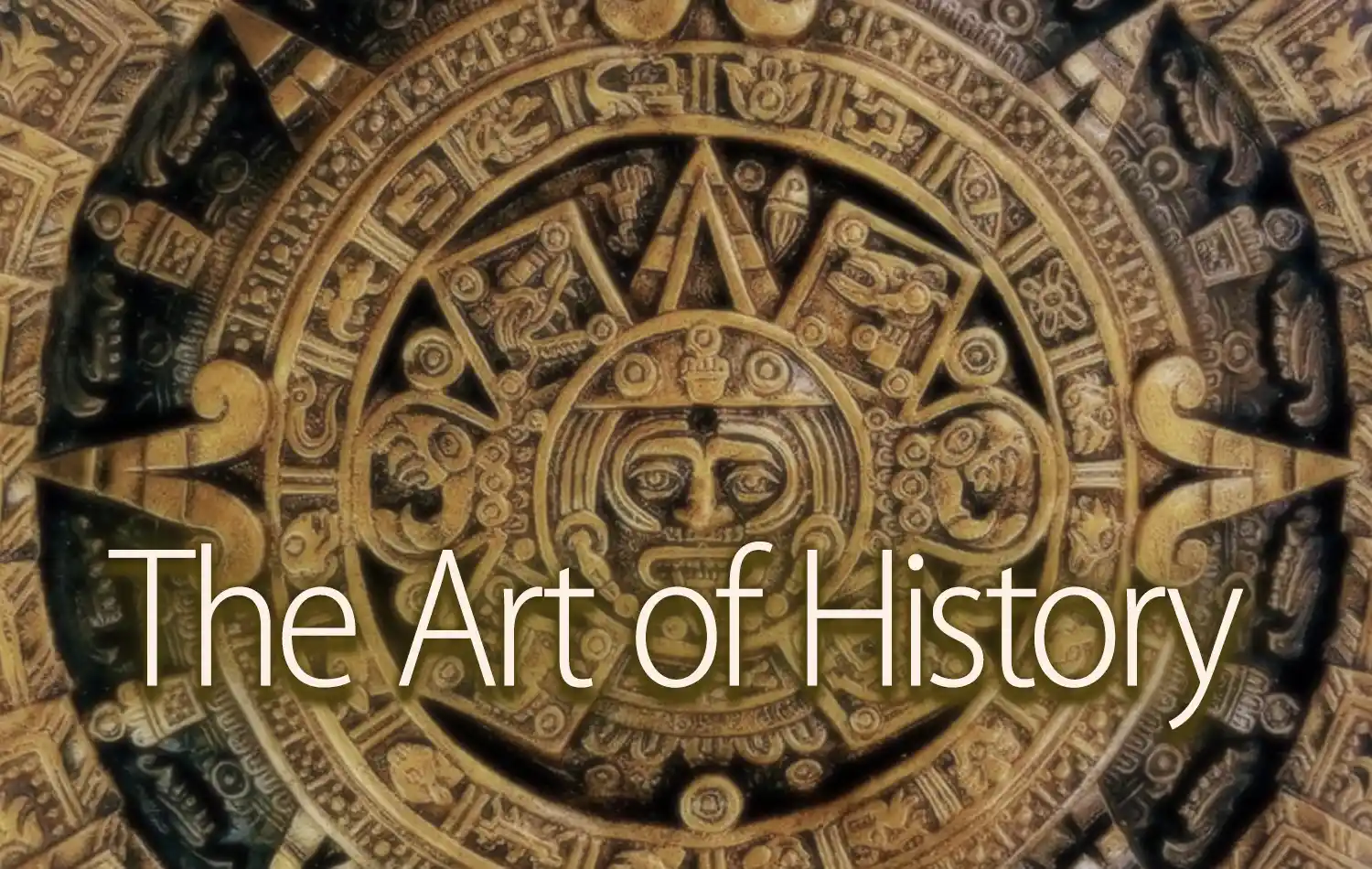 Ornate circular ancient calendar wheel with the words The Art of History across the center.